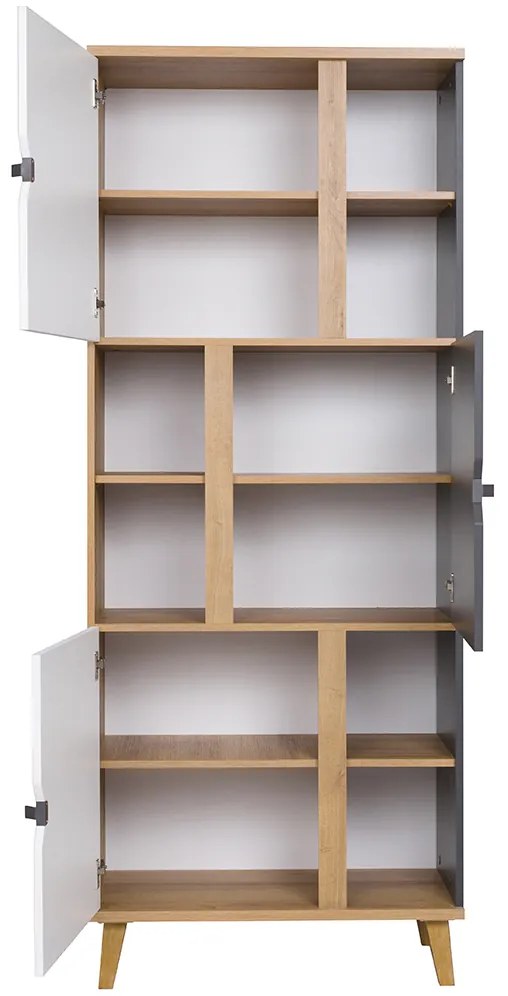 Dulap cu rafturi Mimone R3D (Stejar auriu + Alb mat + grafit). 1051781