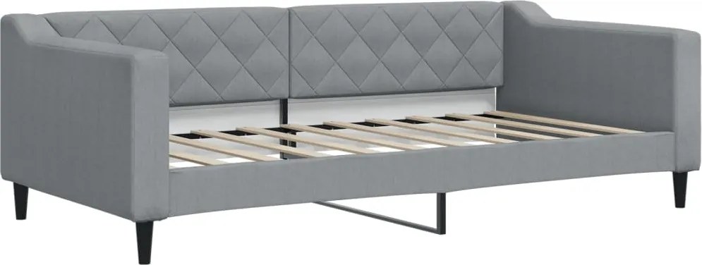 vidaXL Cadru de pat, gri deschis, 90x190 cm, material textil