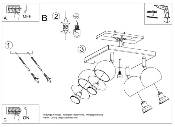 Plafonieră spot OCULARE 4xGU10/40W/230V