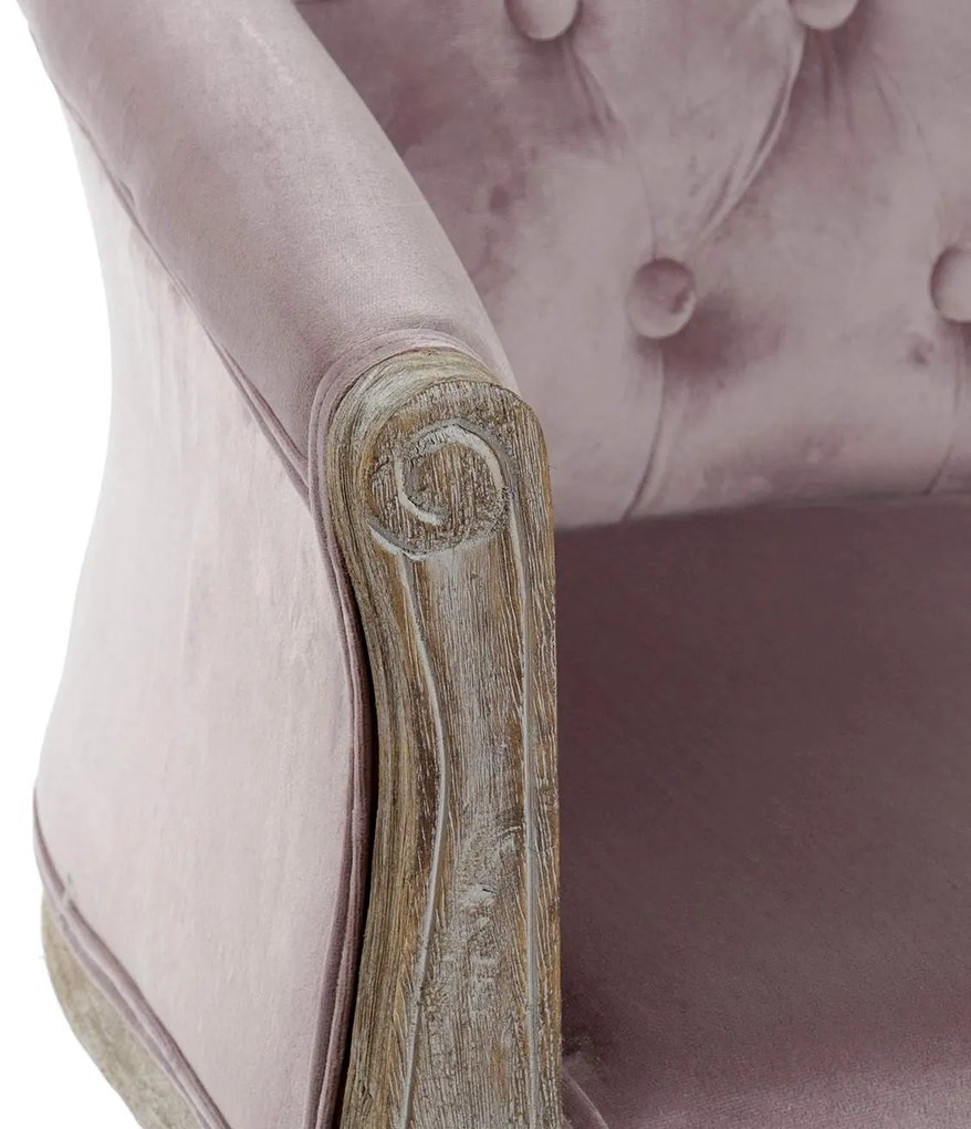 Canapea 2 locuri Lily din lemn antichizat, lilac, 107x61x71 cm