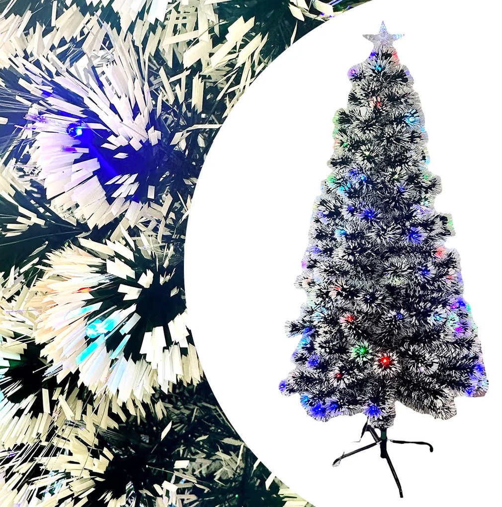 Brad artificial de Craciun, cu instalatie inclusa, cu varf stea, cu suport, 120 cm - 180 cm, BLED120
