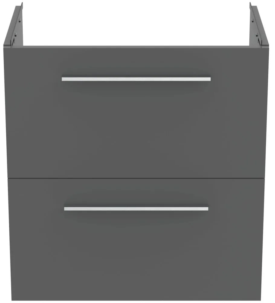 Dulap baza lavoar, 60x38x63 cm, 2 sertare, cuart gri mat Gri mat