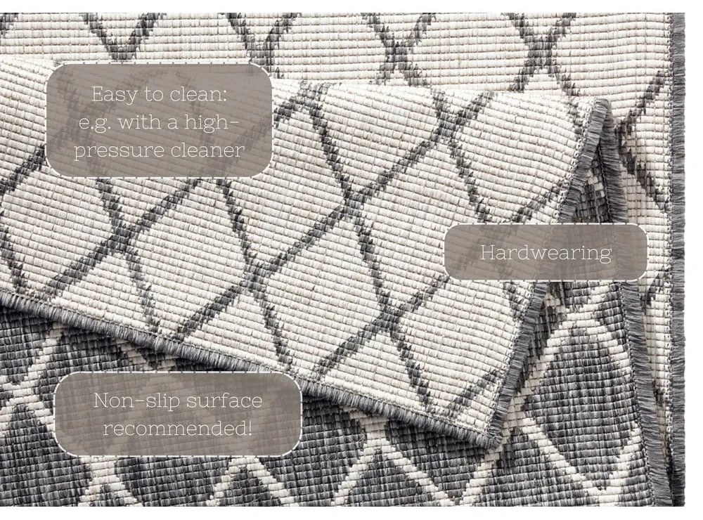 Covor adecvat pentru exterior NORTHRUGS Malaga, 80 x 150 cm, gri - crem