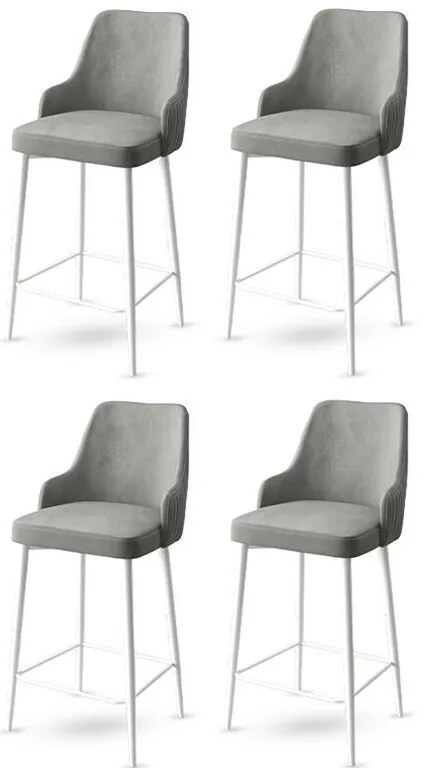 Set de scaune de bar Enox Grey and White, 4 buc., 4 buc