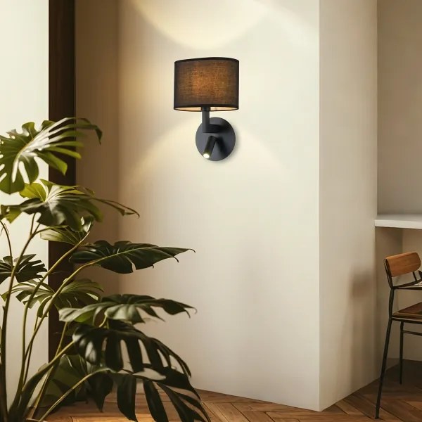 Brilagi - Lampă LED de perete DAYA 1xE14/40W/230V + LED/3W negru