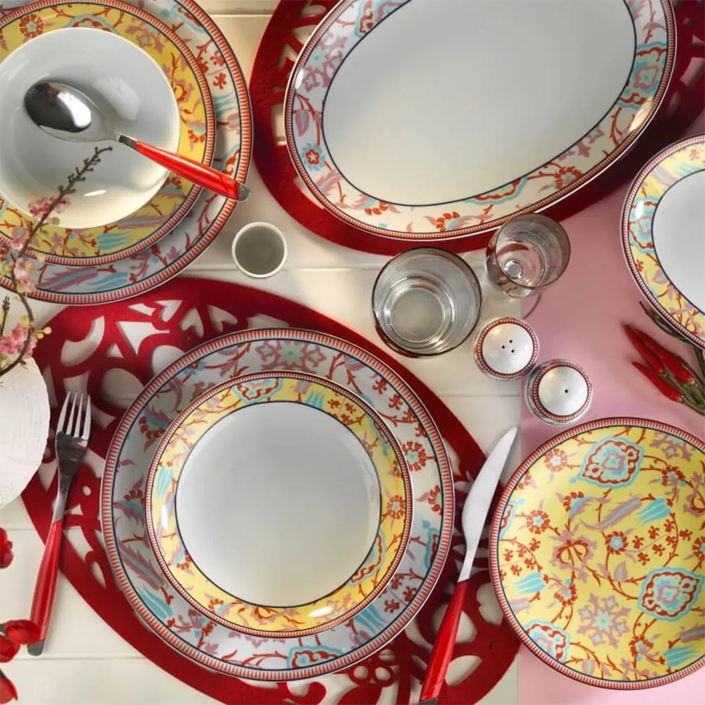 SERVICIU DE MASA PORTELAN,MULTICOLOR,30 PIESE,IVONA