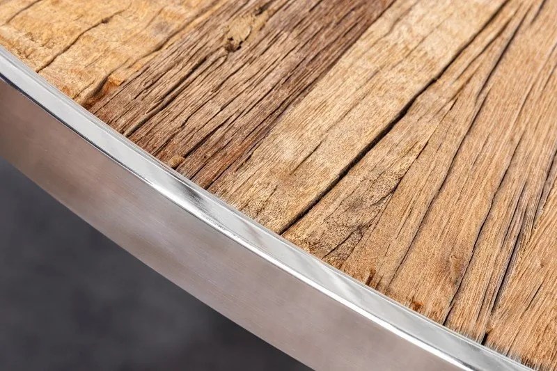 Masa design high-tech din metal si lemn masiv, Barracuda 120cm