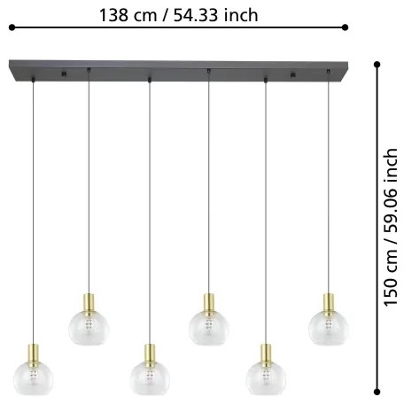 Lustră LED dimabilă pe cablu Eglo 390281 TERQUE 6xLED/5,4W/230V 3000K