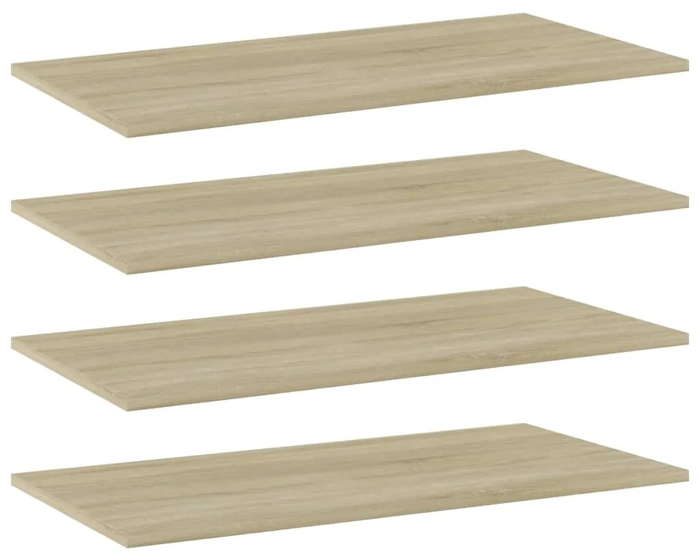 vidaXL Plăci bibliotecă, 4 buc, stejar sonoma, 80 x 40 x 1,5 cm, PAL