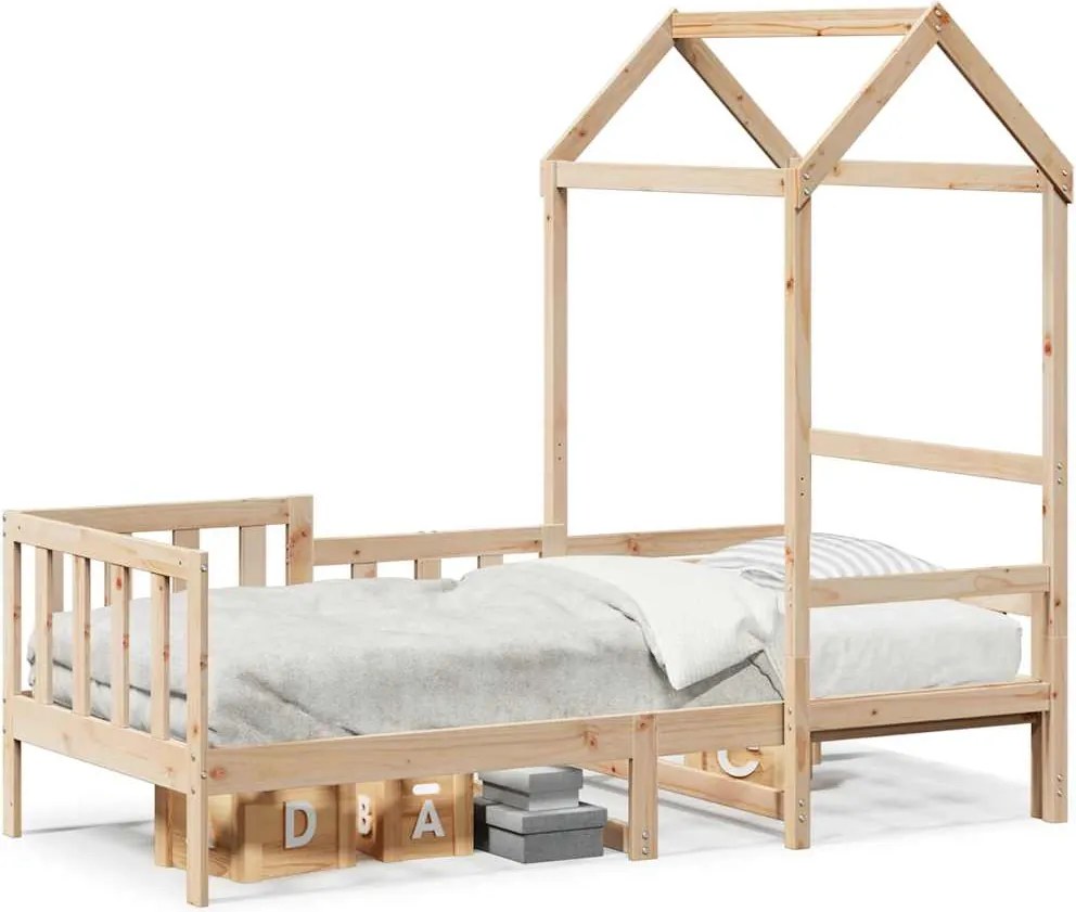 vidaXL Pat de zi cu acoperiș, 80x200 cm, lemn masiv de pin