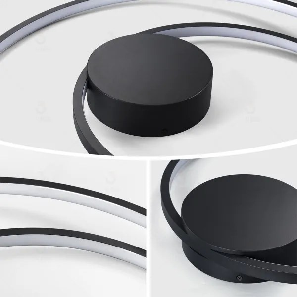 Brilagi- Plafonieră LED dimabilă TWISTER LED/75W/230V Ø 70 cm neagră +telecomandă