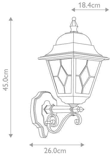 Aplică de exterior NORFOLK 1xE27/100W/230V IP43 Elstead NR1-BLK