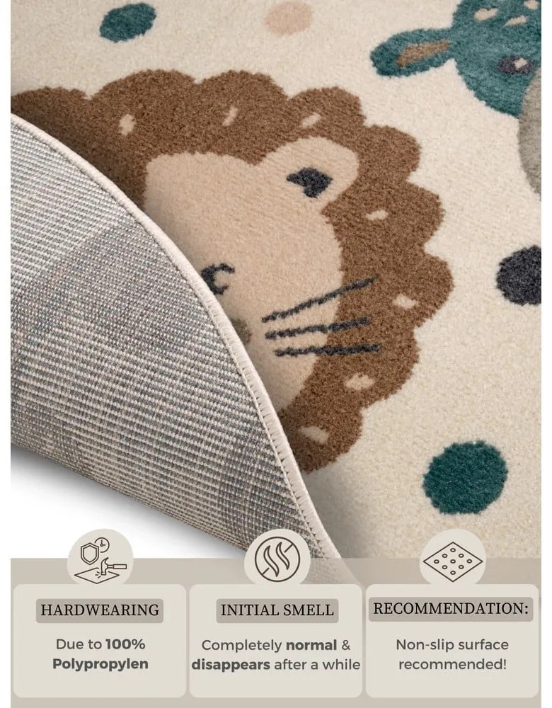 Covor pentru copii bej ø 100 cm Animal Party – Hanse Home