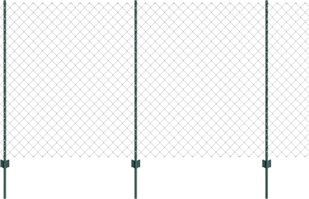 vidaXL Gard cu Stâlp Verde 1,4 x 25 m Oțel și PVC