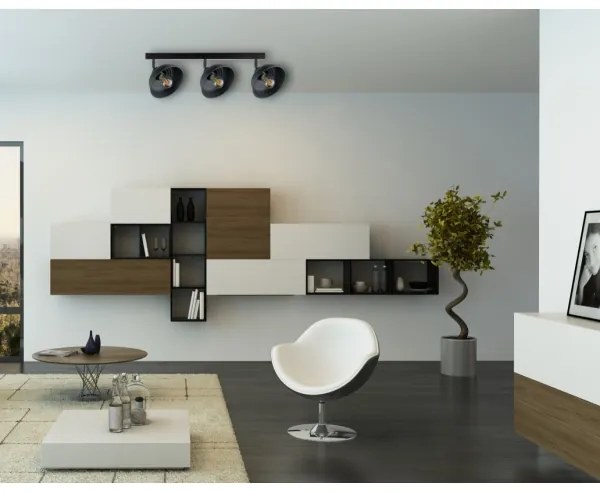 Spot FAUN 3xE27/60W/230V negru