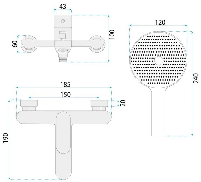 Baterie cada REA DROP cupru periat