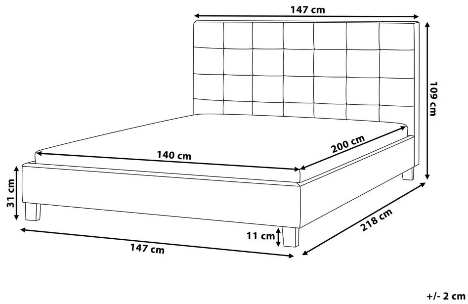 Pat matrimonial 140 cm ROLLA (cu somieră) (gri deschis). 1007494