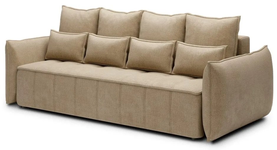 Canapea maro deschis extensibilă/cu spațiu de depozitare cu tapițerie din catifea 242 cm Weltton – ELTAP