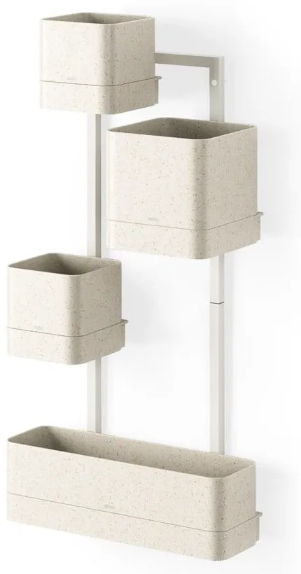 Ghivece 4 buc. din plastic pentru ierburi aromatice, de agățat, de perete Cubiko – Umbra