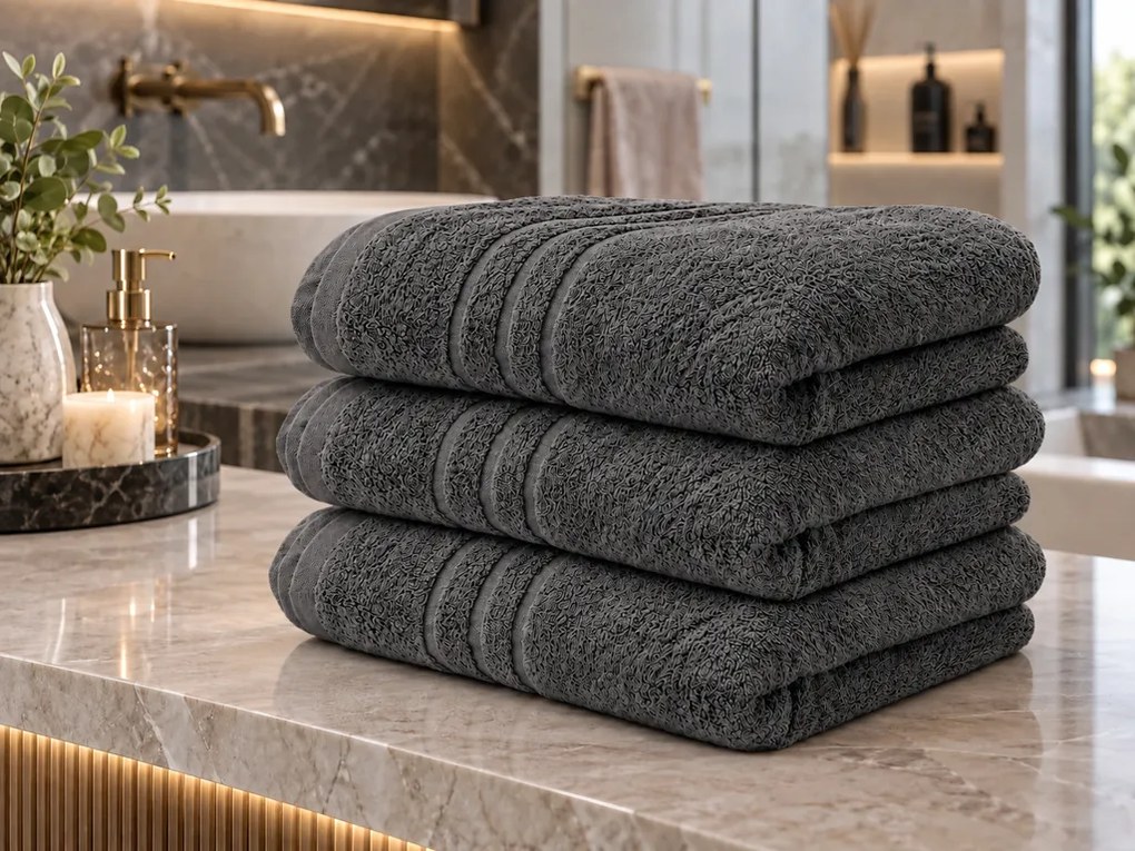 Prosop de corp Confort gri Inchis 70 x 140 cm, 100% bumbac