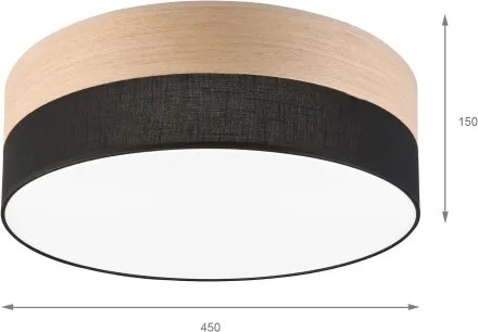 Plafonieră LED SIRJA WOOD LED/36W/230V d. 45 cm negru/stejar