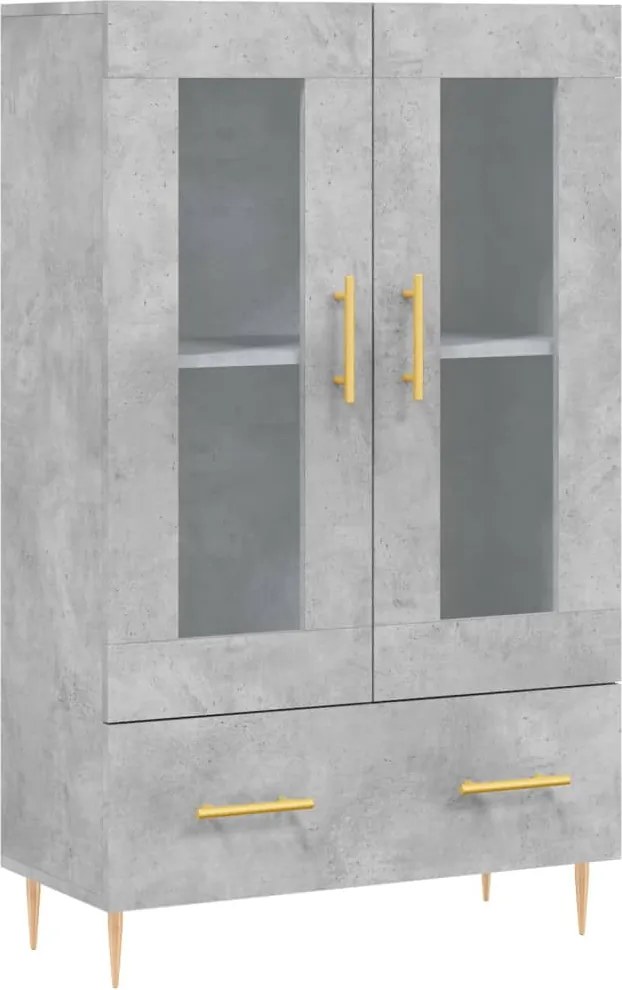 vidaXL Dulap înalt, gri beton, 69,5x31x115 cm, lemn prelucrat