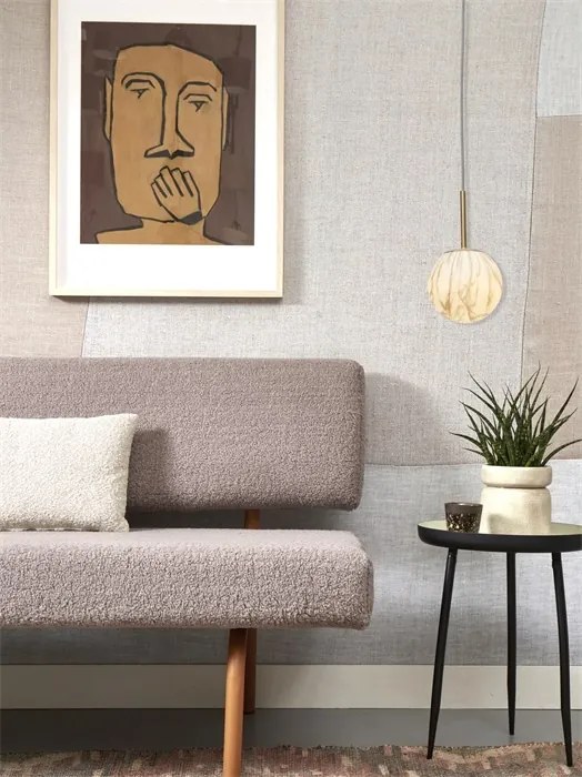 Lustra, pendul din sticla cu aspect de marmura Carrara small auriu