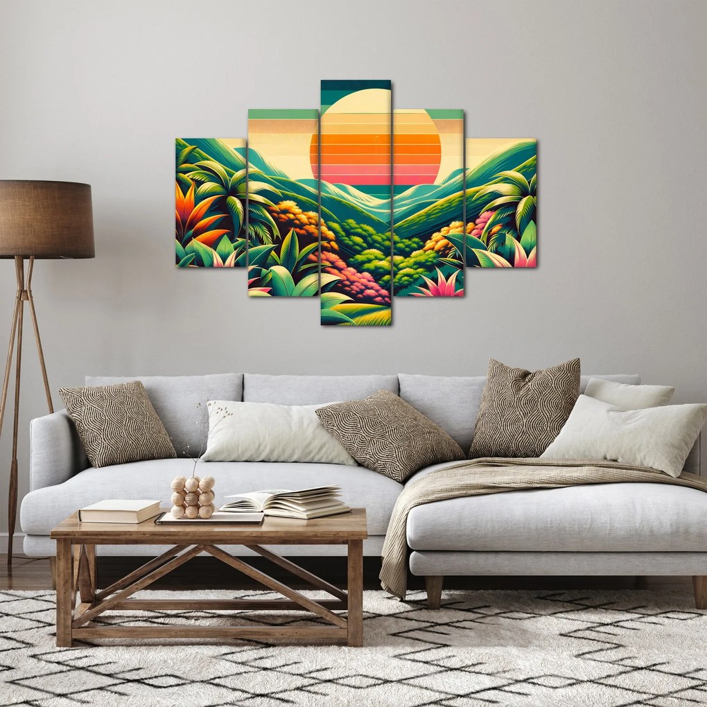 Tablou - Apus de soare multicolor (150x105 cm)