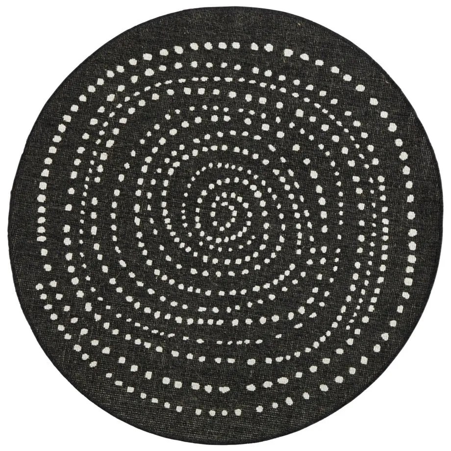 Covor adecvat pentru exterior NORTHRUGS Bali, Ø 200 cm, negru