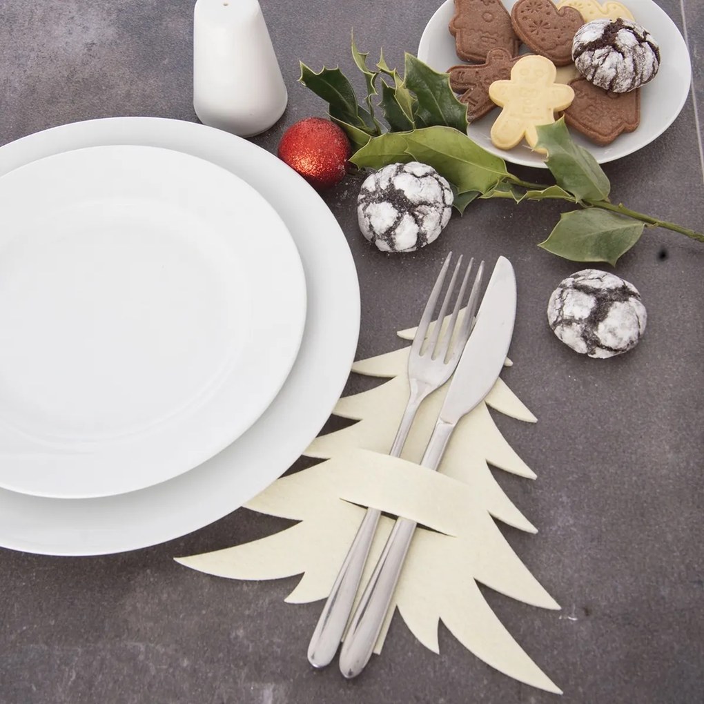 Orion Pungă pentru tacâmuri Stromek crem, 18 x 18cm, set de 2 bucăți