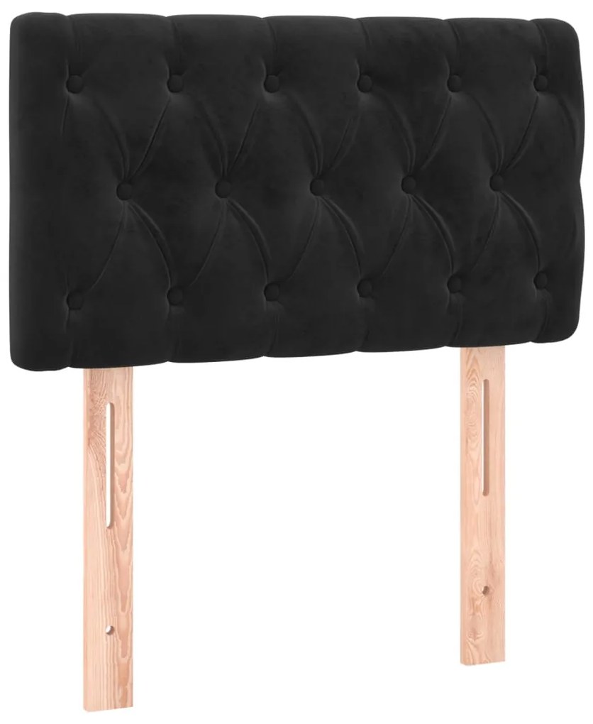 vidaXL Tăblie de pat, negru, 80x7x78/88 cm, catifea