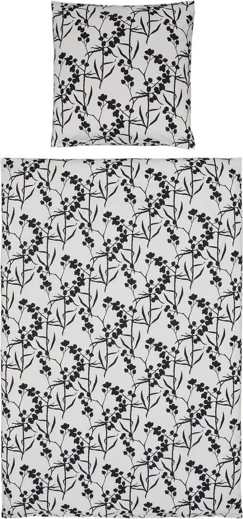 Lenjerie de pat din bumbac Renforcé BERRIES alb-negru Dimensiune lenjerie de pat: 80 x 80 cm | 135 x 200 cm