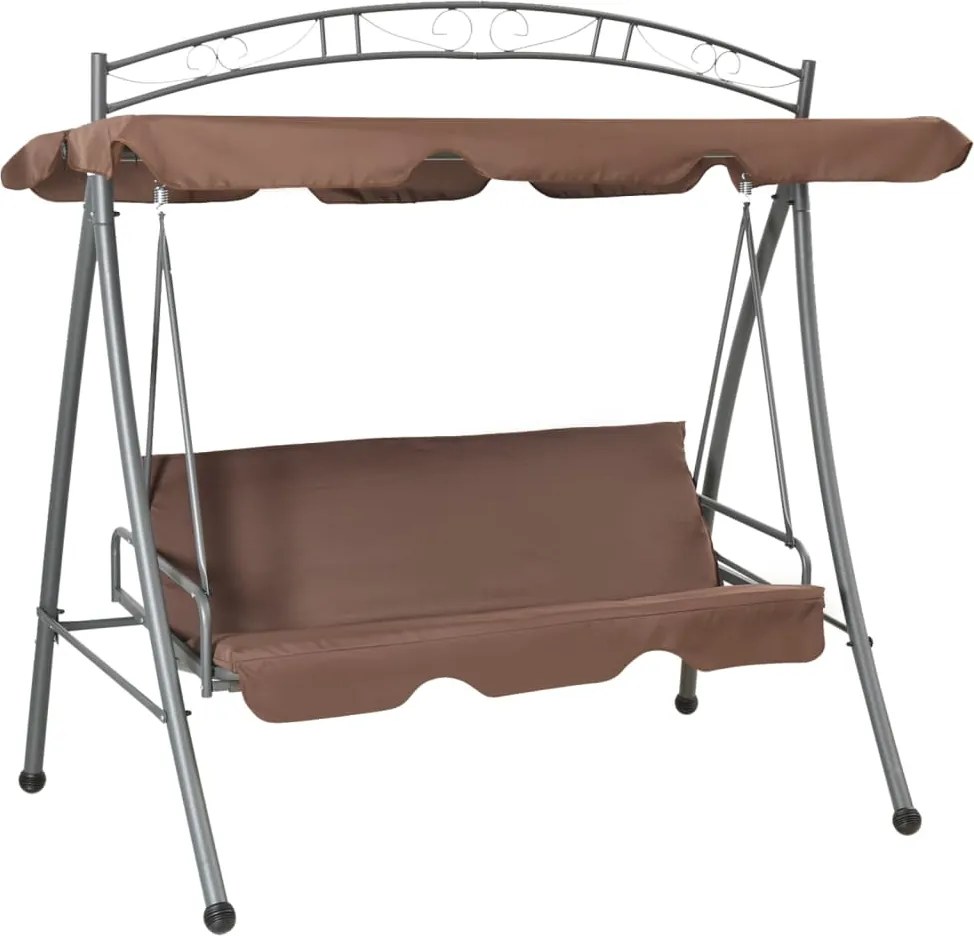vidaXL Balansoar de exterior extensibil cu copertină, cafeniu