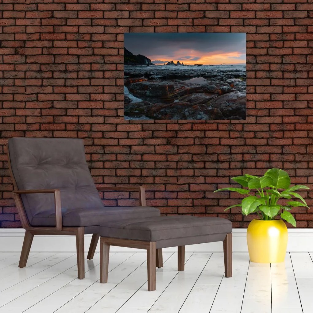 Tablou pe sticlă - peisaj din Noua Zeelanda (70x50 cm)