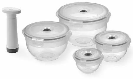 Compactor Set 5 caserole de plastic pentru păstrarea în vid a alimentelor Aspi Fresh