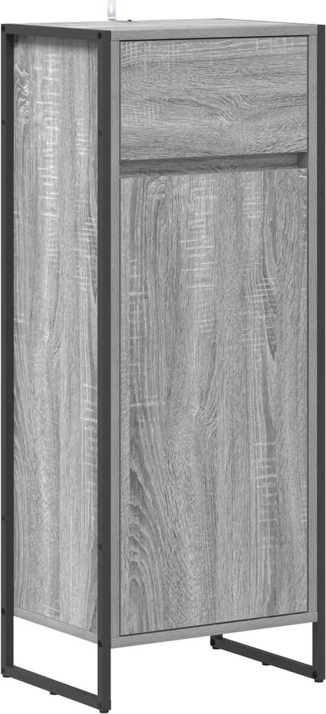 vidaXL Dulap de Baie cu ușă Gri Sonoma 40 x 30 x 100 cm Lemn compozit