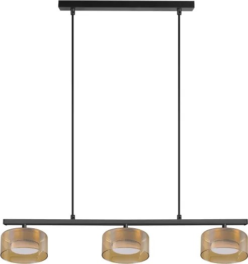 Brilagi - Lustră suspendată pe cablu AURA LUX 3xGX53/30W/230V negru/auriu