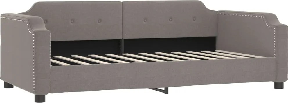 vidaXL Pat de zi, gri taupe, 90x200 cm, material textil