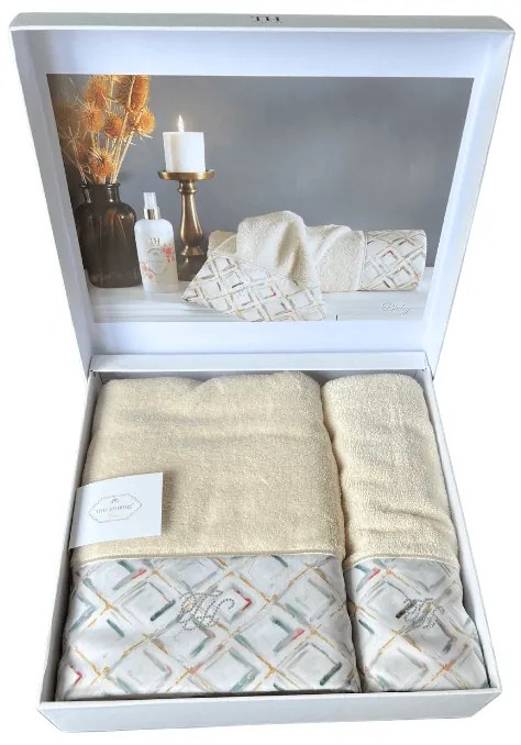 Set prosop și prosop de corp BAILEY, 2 buc Bej deschis / Light beige Set (prosop 50x100cm, prosop de corp 75x150cm)