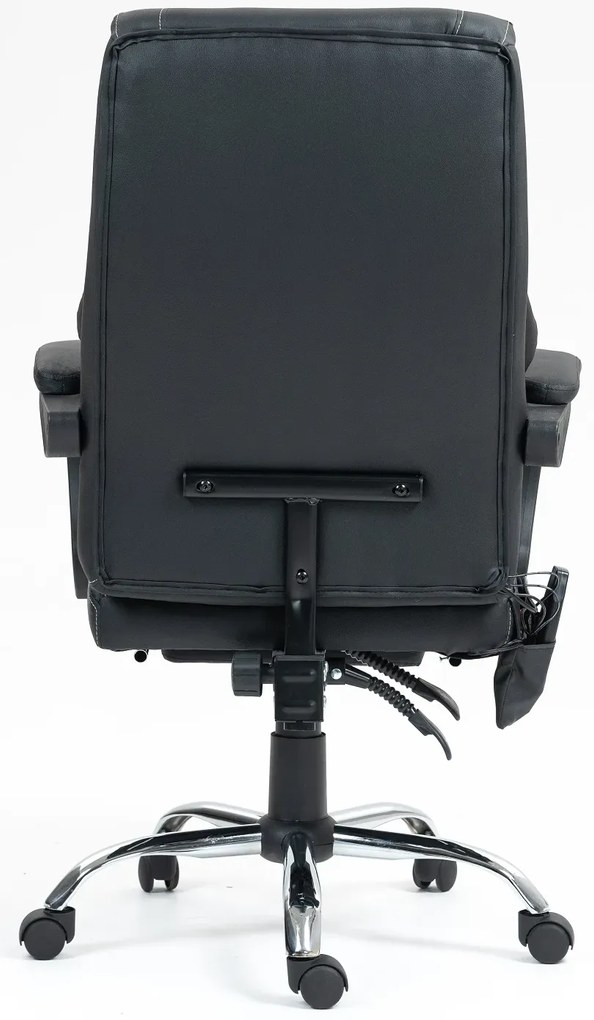 RESIGILAT- Scaun directorial cu Masaj si Incalzire, 8 puncte de masaj, Piele PU, Negru