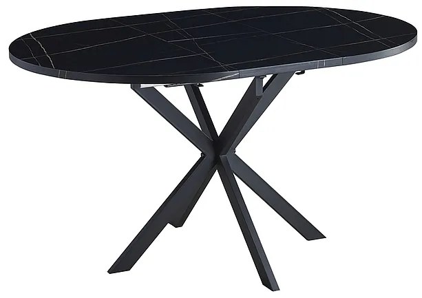 Masa extensibila de dining GASTON 100(135)X100 cm, decor de marmura neagra