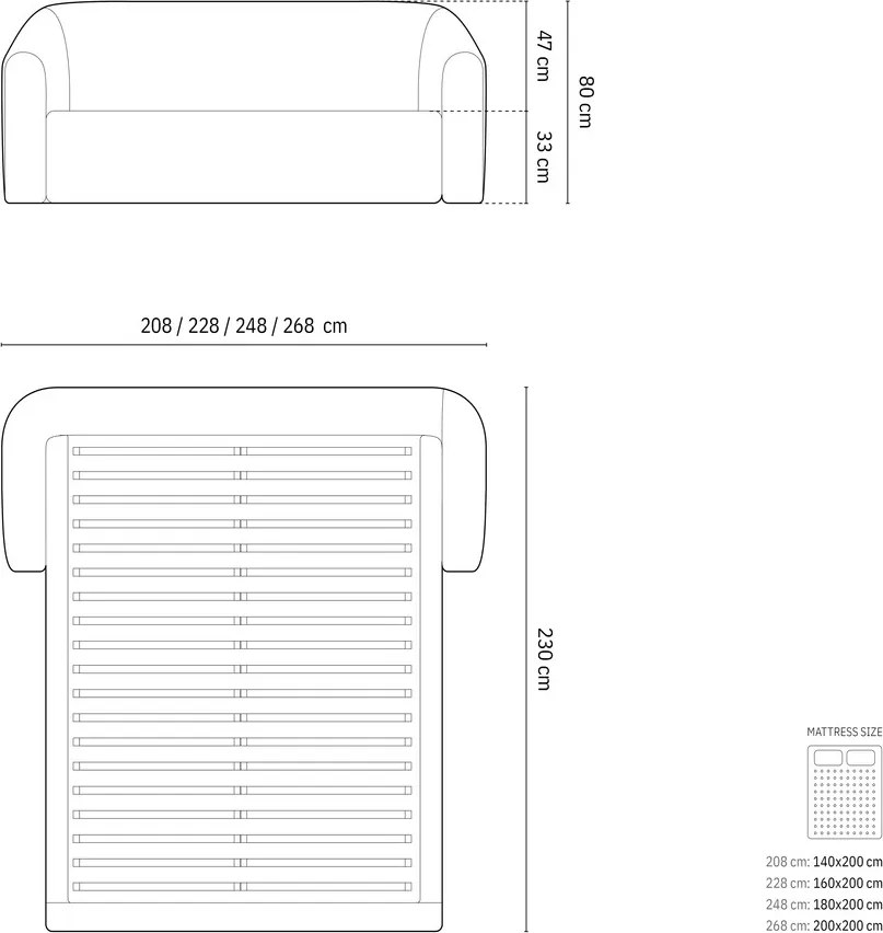 Pat tapitat cu somiera rabatabila si lada depozitare, 160x200 cm, Windsor & Co, Halo, tesatura structurata, bej deschis