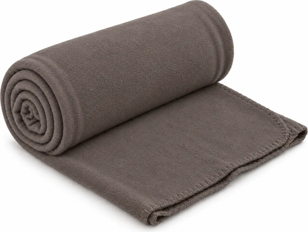 Patura din fleece FLEORA, ciocolatiu deschis Dimensiune: 180 x 200 cm