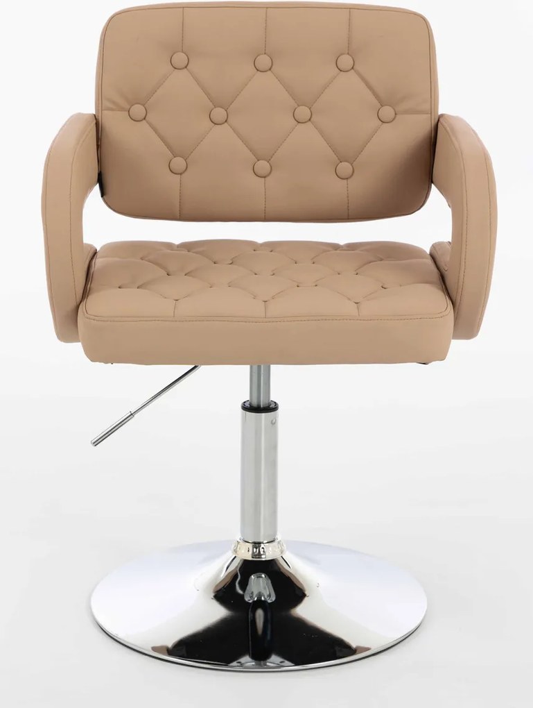 HR8403N Scaun Caramel Piele Ecologica Premium Soft cu Bază Cromata