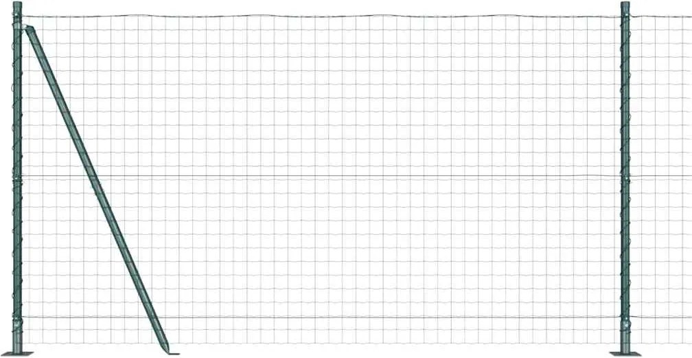 vidaXL Îngrădire cu stâlpi Verde 1.2 x 10 m Oțel