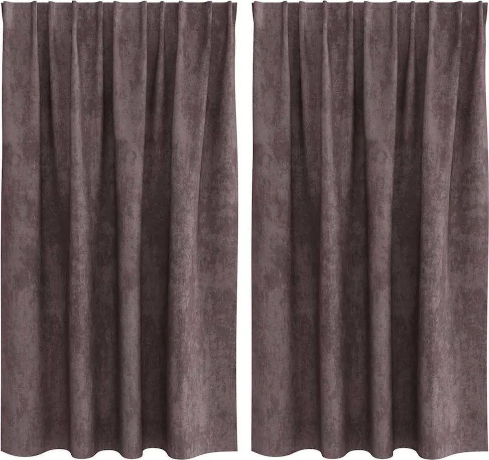 vidaXL Cortine din catifea cu perdele 2 pcs Maro 140 x 140 cm Catifea