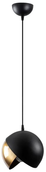 Lustră pe cablu BERCESTE 1xE27/40W/230V neagră/aurie