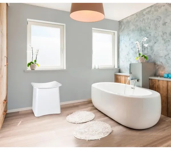 WENKO 22949100 - Taburet WING 45 x 48 cm alb/negru