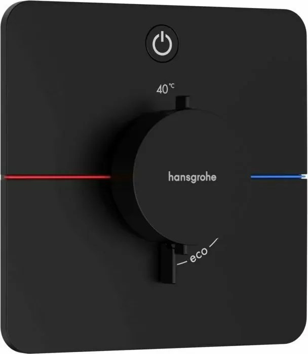 Baterie dus termostatata incastrata negru mat Hansgrohe ShowerSelect Comfort Q 1 functie