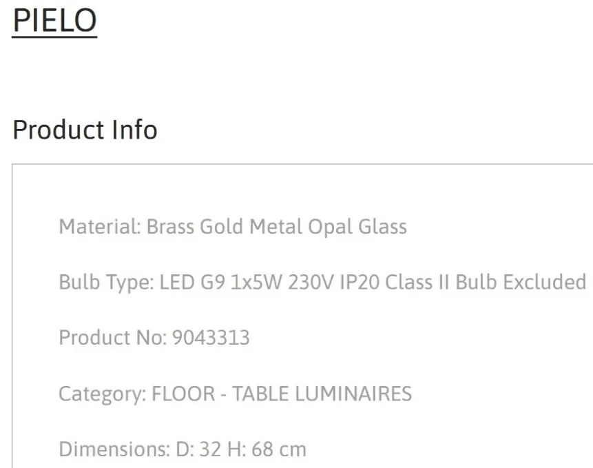 Veioza/Lampa de masa design modern PIELO auriu